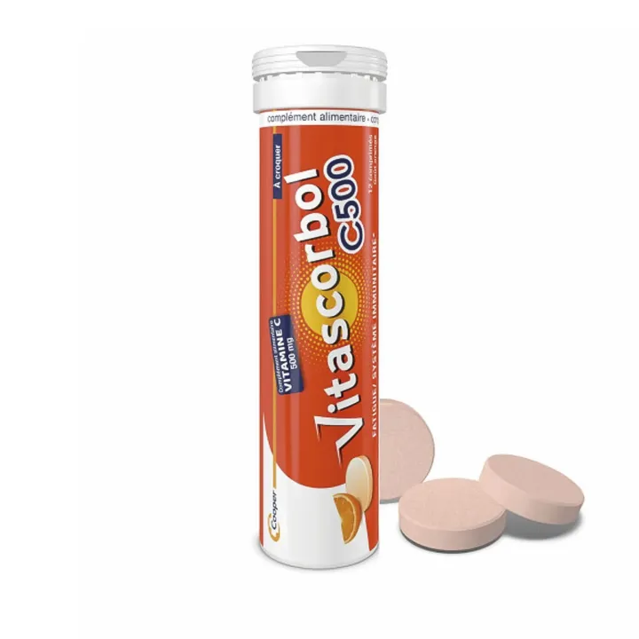 Vitascorbol Sans Sucre Tamponné 500 mg – Vitamine C Fatigue Adulte | Pharmacie en Ligne