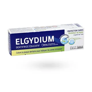 Elgydium dentifrice éducatif protection caries révélateur de plaque 50 ml