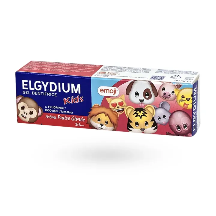 Elgydium Kids Dentifrice 3-6 ans Fraise Givrée Emoji 50 ml | Protection Caries Enfant Pharmacie en Ligne