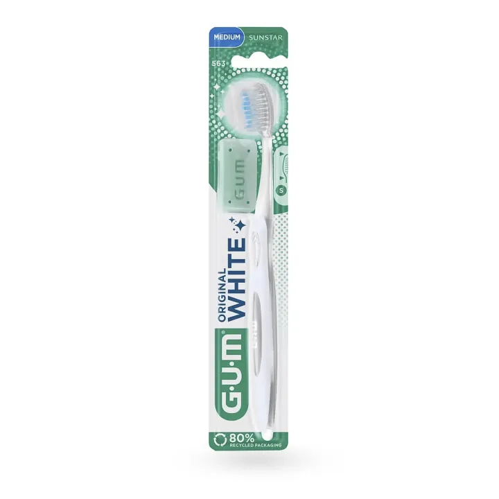 GUM Original White 563 Brosse à Dents Blancheur Medium | Pharmacie en Ligne