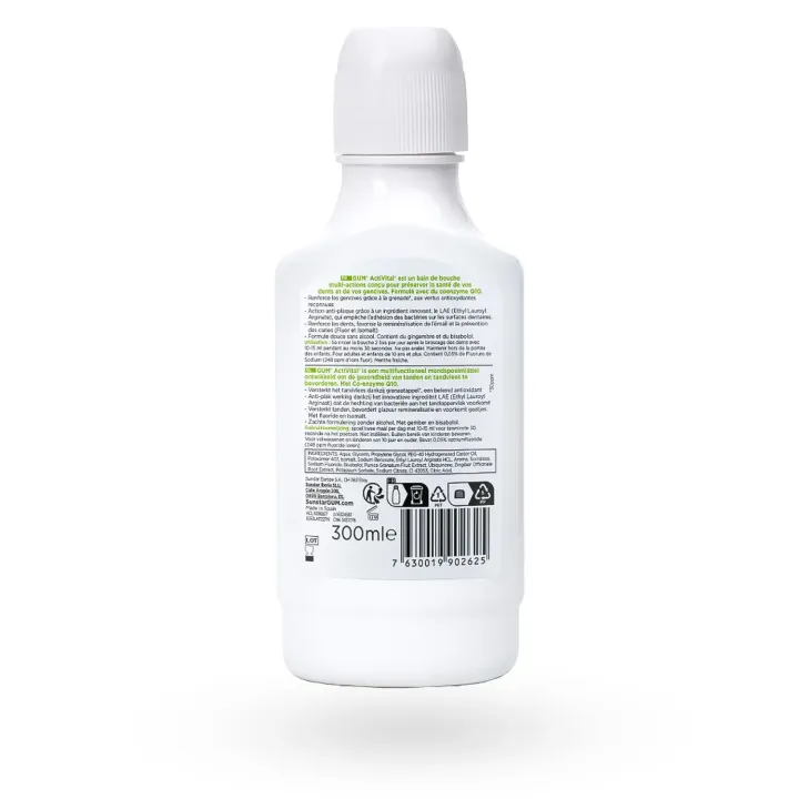 Bain de bouche GUM ActiVital menthe fraîche 300 ml – Dents et gencives | Pharmacie en ligne
