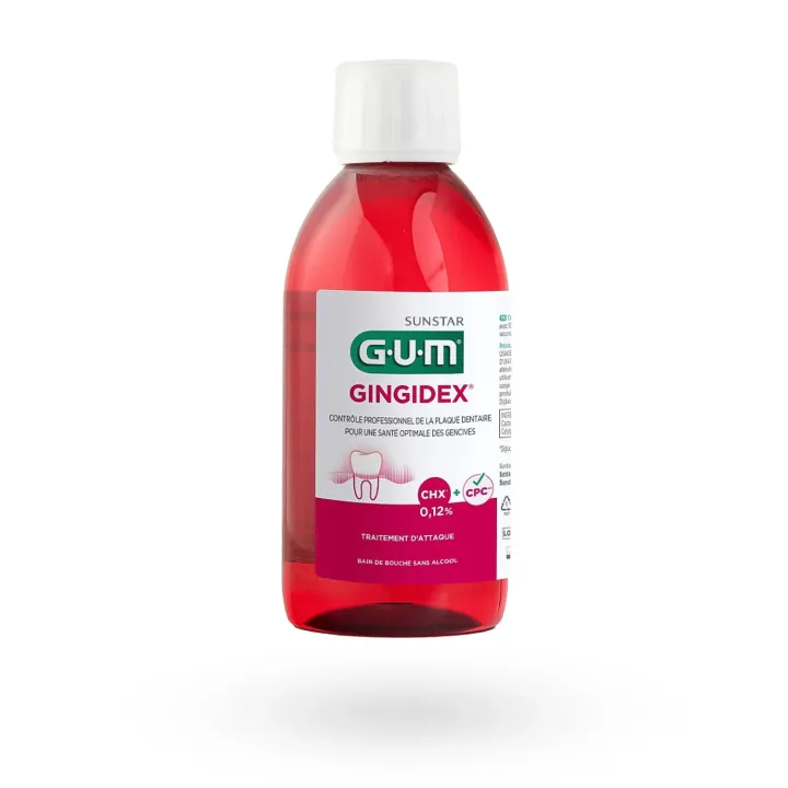GUM Gingidex 0,12 % bain de bouche sans alcool 300 ml - Soin des gencives | Pharmacie en ligne