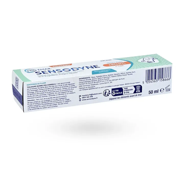 Sensodyne Pro-Émail dentifrice enfants 0-6 ans menthe douce 50 ml - Protection des dents de lait | Pharmacie en ligne