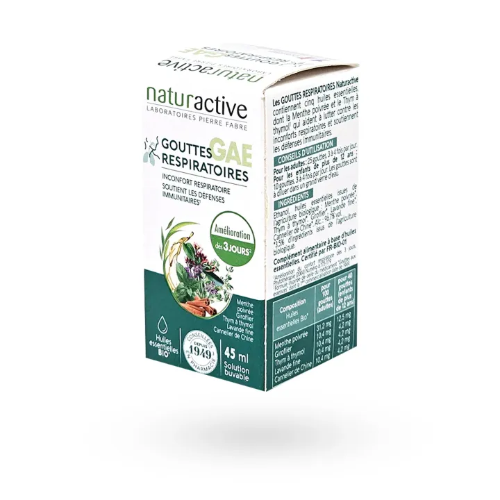 Gouttes aux Essences Naturactive 45 ml GAE | Affections bronchiques | Pharmacie en ligne