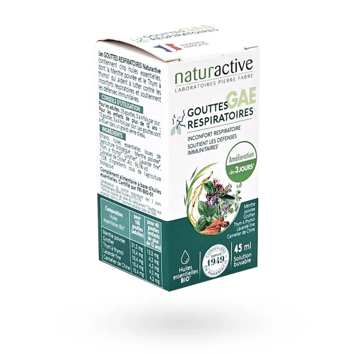 Gouttes aux Essences Naturactive 45 ml GAE | Affections bronchiques | Pharmacie en ligne