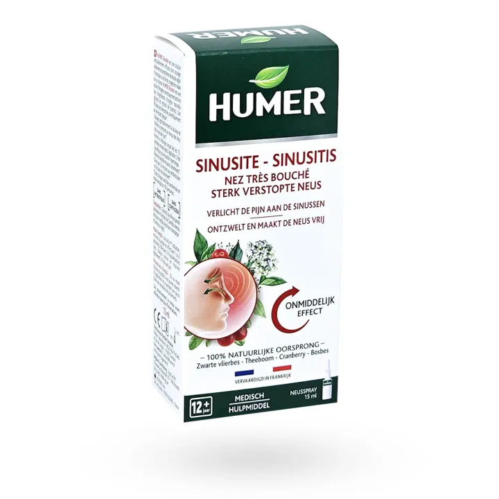 Humer Sinusite nez très bouché spray nasal 15 ml | Décongestionnant sinus | Pharmacie en ligne