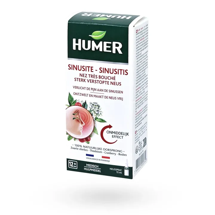 Humer Sinusite nez très bouché spray nasal 15 ml | Décongestionnant sinus | Pharmacie en ligne