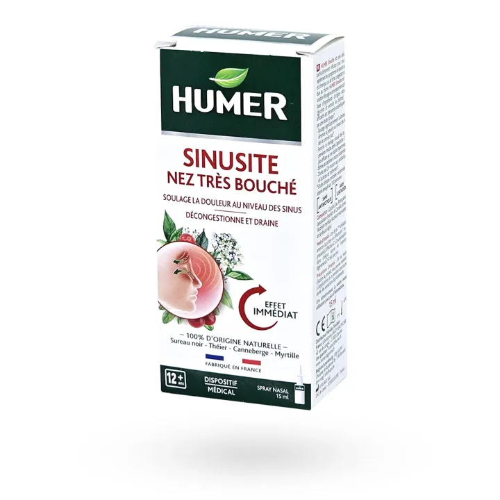 Humer Sinusite nez très bouché spray nasal 15 ml | Décongestionnant sinus | Pharmacie en ligne
