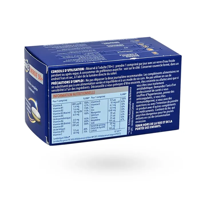 Bion 3 Énergie & Équilibre intestinal 50+ 90 comprimés | Probiotiques et multivitamines senior | Pharmacie en ligne