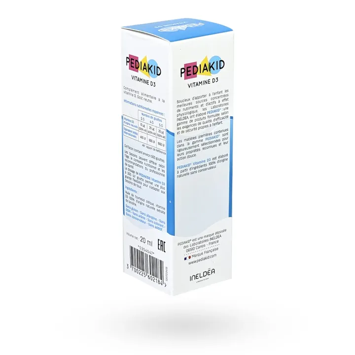 Pediakid Vitamine D3 200 UI gouttes 20 ml | Vitamine D bébé et enfant | Pharmacie en ligne
