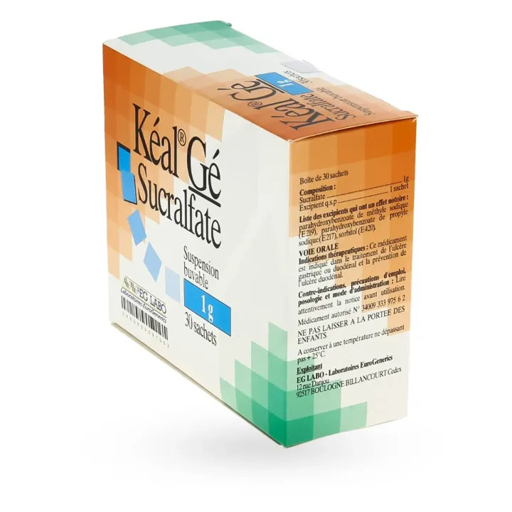 Keal Gé 1 g sucralfate 30 sachets - Traitement ulcère gastrique et duodénal | Pharmacie en ligne