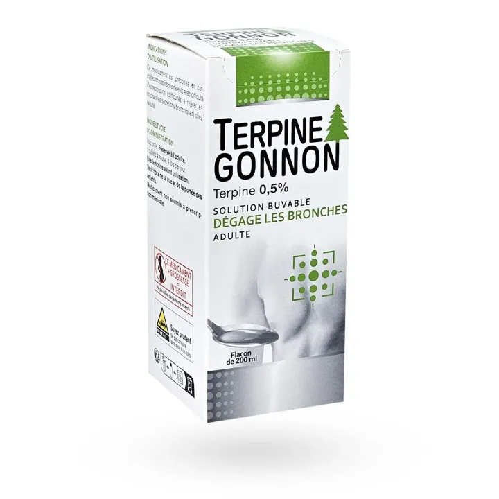 Terpine Gonnon 0,5 % solution buvable - Expectorant toux grasse adulte | Pharmacie en ligne