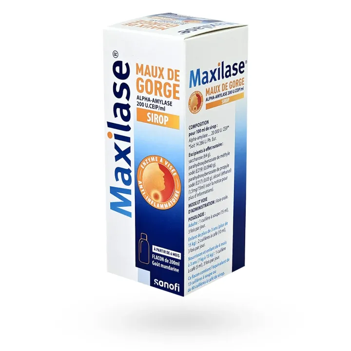 Maxilase sirop maux de gorge mandarine 200 ml 4