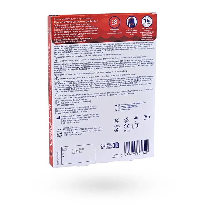 VoltaHeat patch chauffant douleurs musculaires 2 patchs 3
