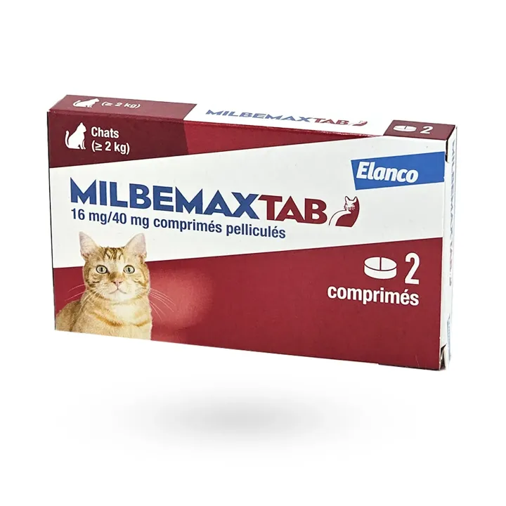 Milbemax Tab chats 16 mg/40 mg 2 comprimés - Vermifuge chat | Pharmacie en ligne