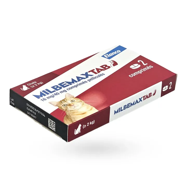 Milbemax Tab chats 16 mg/40 mg 2 comprimés - Vermifuge chat | Pharmacie en ligne