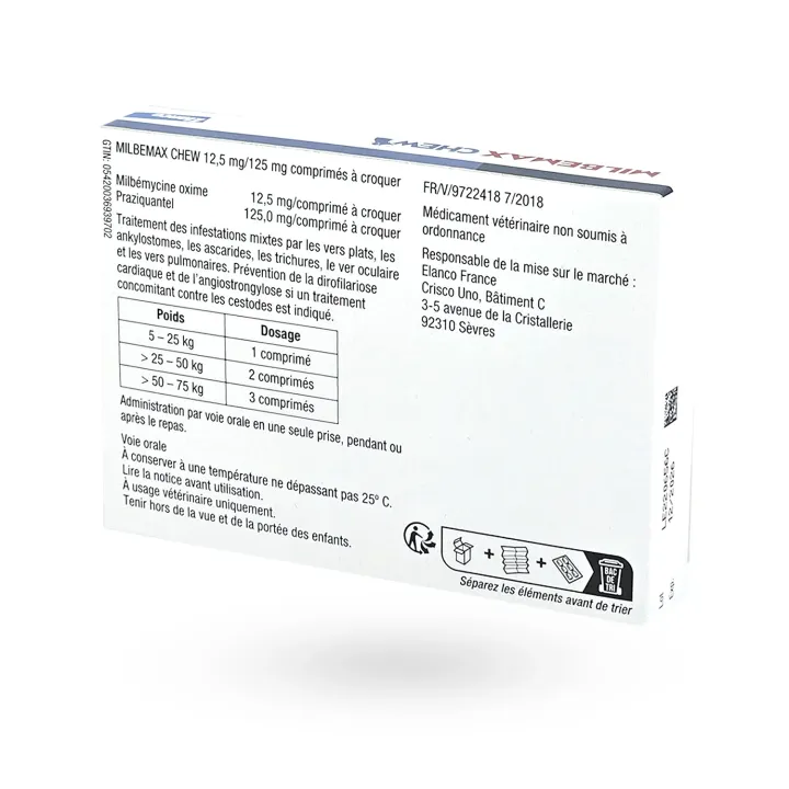 Milbemax Chew 12,5 mg/125 mg 2 comprimés à croquer | Pharmacie en ligne