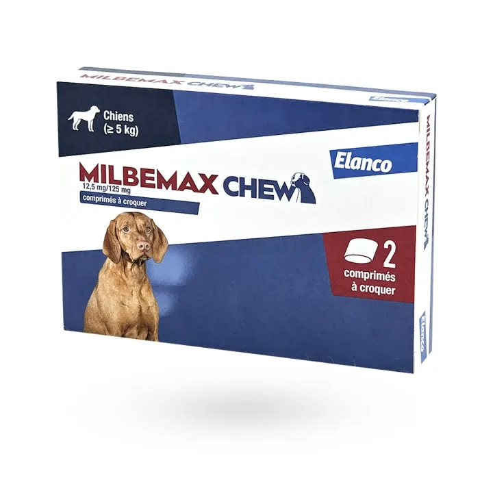 Milbemax Chew 12,5 mg/125 mg 2 comprimés à croquer | Pharmacie en ligne