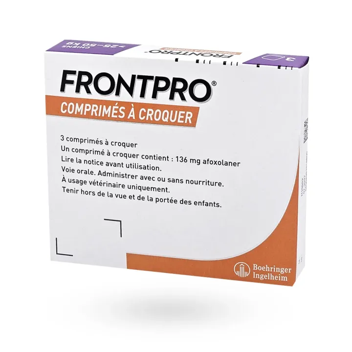 Frontpro 136 mg chiens 25-50 kg 3 comprimés à croquer | Pharmacie en ligne