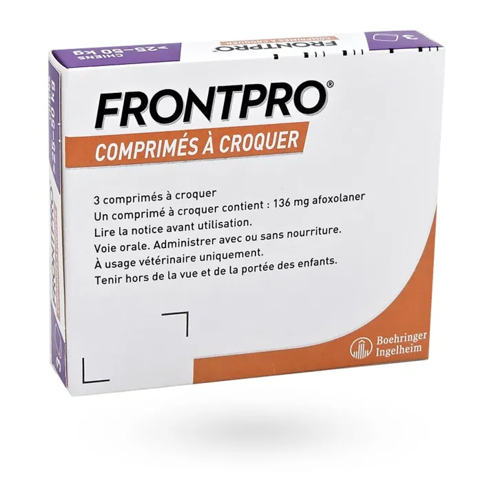 Frontpro 136 mg chiens 25-50 kg 3 comprimés à croquer | Pharmacie en ligne