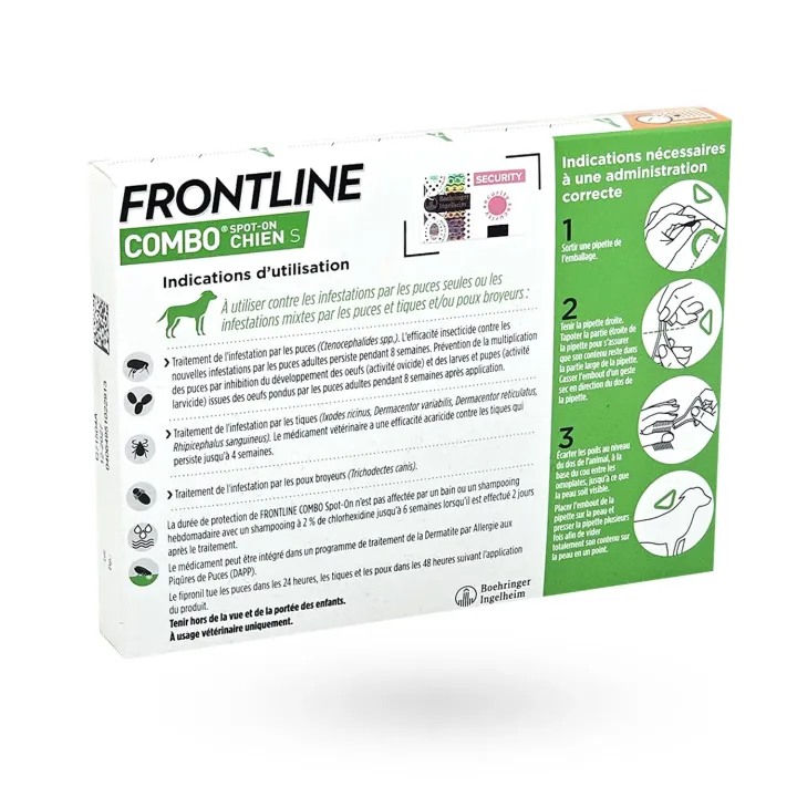 Frontline Combo Spot-on Chien S 2-10 kg 3 pipettes - Anti-puces et tiques | Pharmacie en ligne