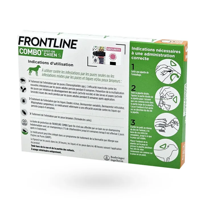 Frontline Combo Spot-on Chien S 2-10 kg 3 pipettes - Anti-puces et tiques | Pharmacie en ligne