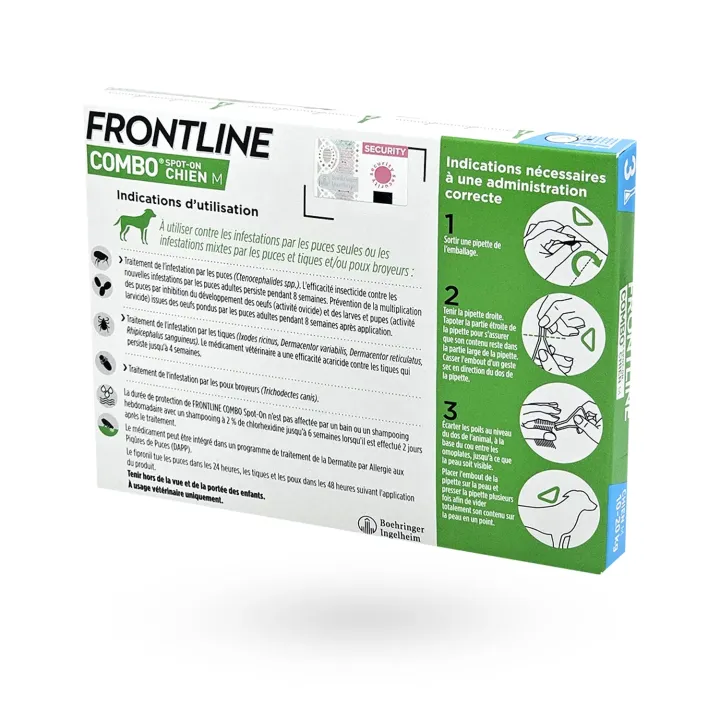 Frontline Combo Spot-on Chien M 10-20 kg 3 pipettes - Anti-puces et tiques chien | Pharmacie en ligne