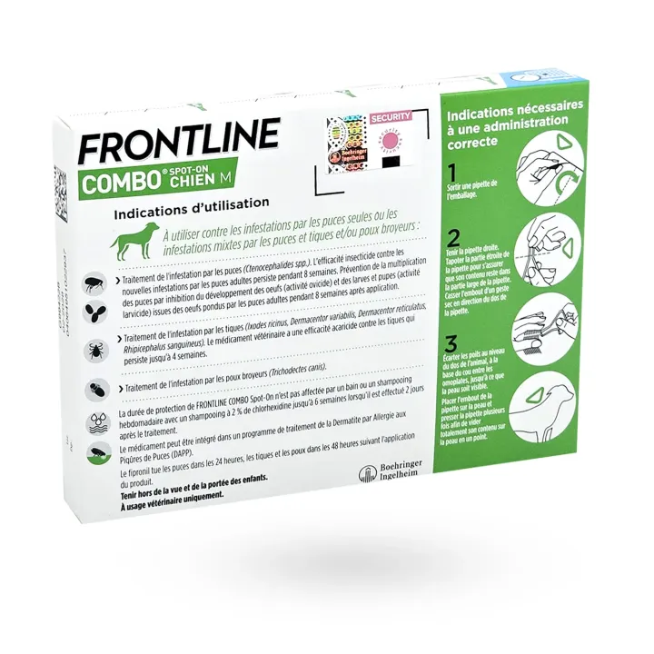 Frontline Combo Spot-on Chien M 10-20 kg 3 pipettes - Anti-puces et tiques chien | Pharmacie en ligne