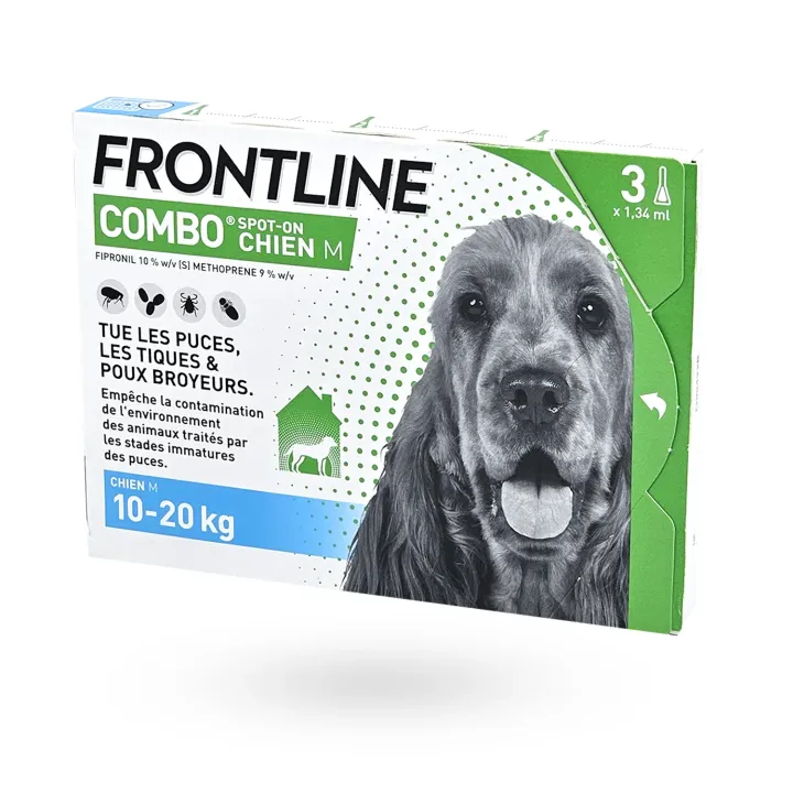 Frontline Combo Spot-on Chien M 10-20 kg 3 pipettes - Anti-puces et tiques chien | Pharmacie en ligne