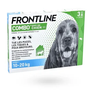 Frontline Combo Spot-on Chien M 10-20 kg 3 pipettes