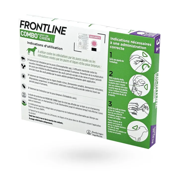 Frontline Combo Spot-on Chien L 20-40 kg 3 pipettes - Anti-puces et tiques chien | Pharmacie en ligne