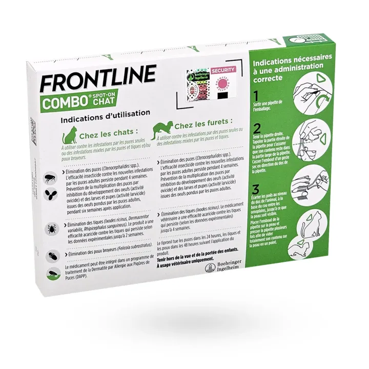 Frontline Combo Spot-on Chat 3 ou 6 pipettes - Anti-puces et tiques chat et furet | Pharmacie en ligne