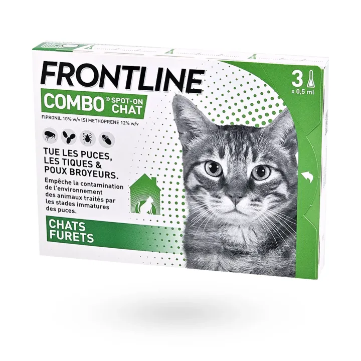 Frontline Combo Spot-on Chat 3 ou 6 pipettes - Anti-puces et tiques chat et furet | Pharmacie en ligne