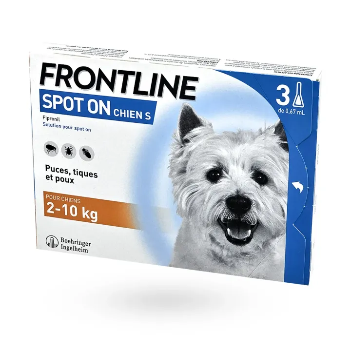 Frontline Spot On Chien S 2-10 kg 3 pipettes - Anti-puces et anti-tiques chien | Pharmacie en ligne