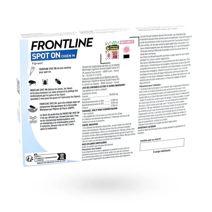Frontline Spot On Chien M 10-20 kg 3 pipettes - Anti-puces et anti-tiques chien | Pharmacie en ligne