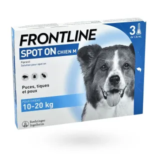Frontline Spot On Chien M 10-20 kg 3 pipettes