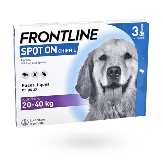 Frontline Spot On Chien L 20-40 kg 3 pipettes