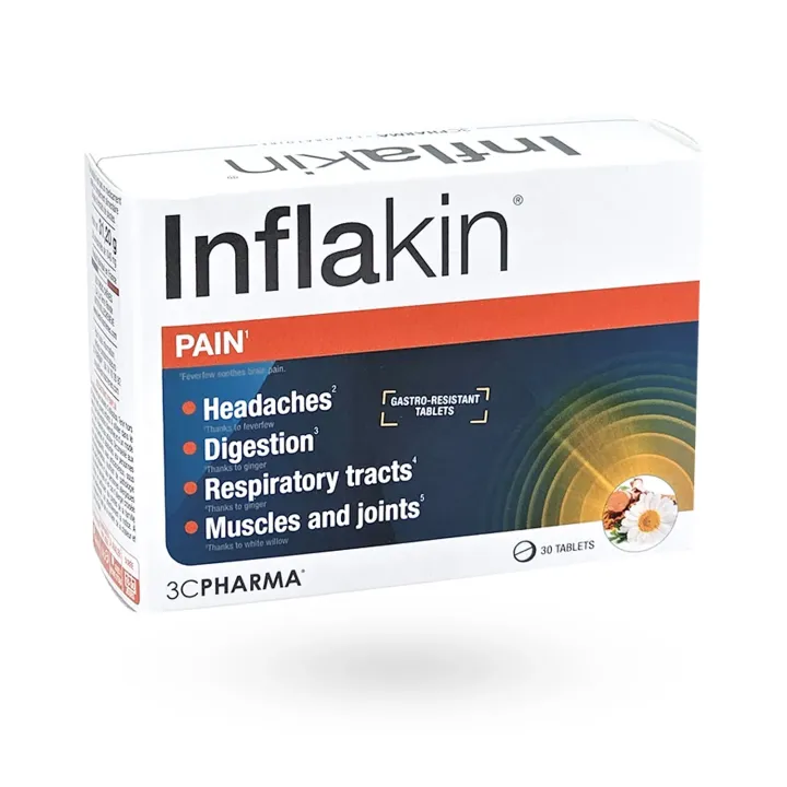 Inflakin Douleurs 3C Pharma 30 comprimés - Confort articulaire, digestif et musculaire | Pharmacie en ligne