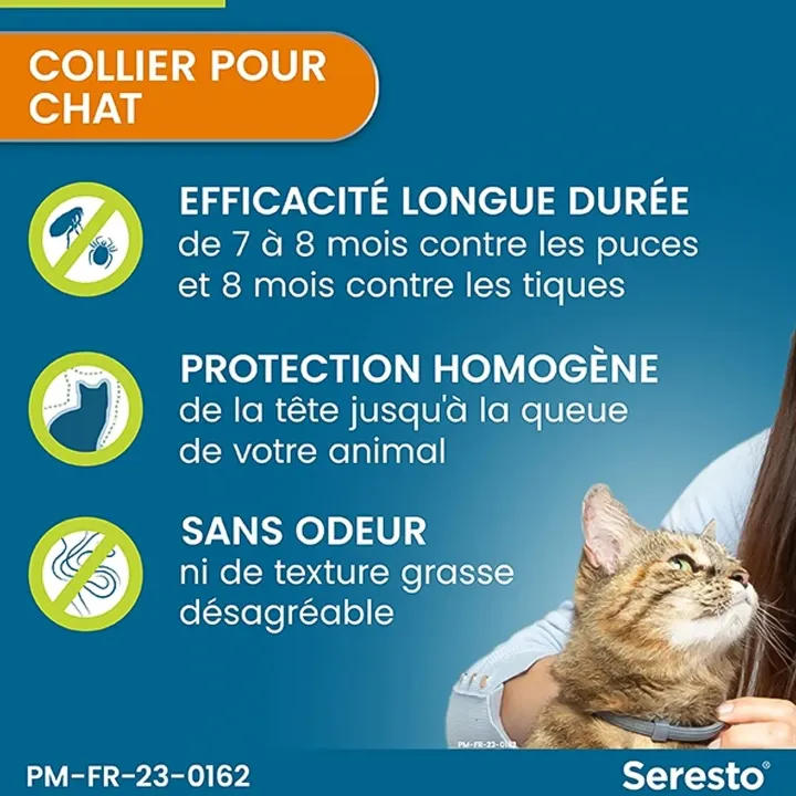 Seresto collier anti-puces chats 38 cm propriétés