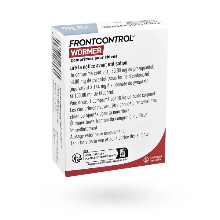 Frontcontrol Wormer vermifuge pour chiens 2 comprimés | Pharmacie en ligne