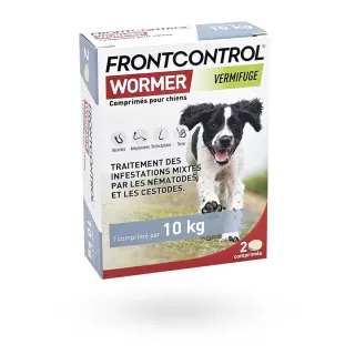 Frontcontrol Wormer vermifuge pour chiens 2 comprimés