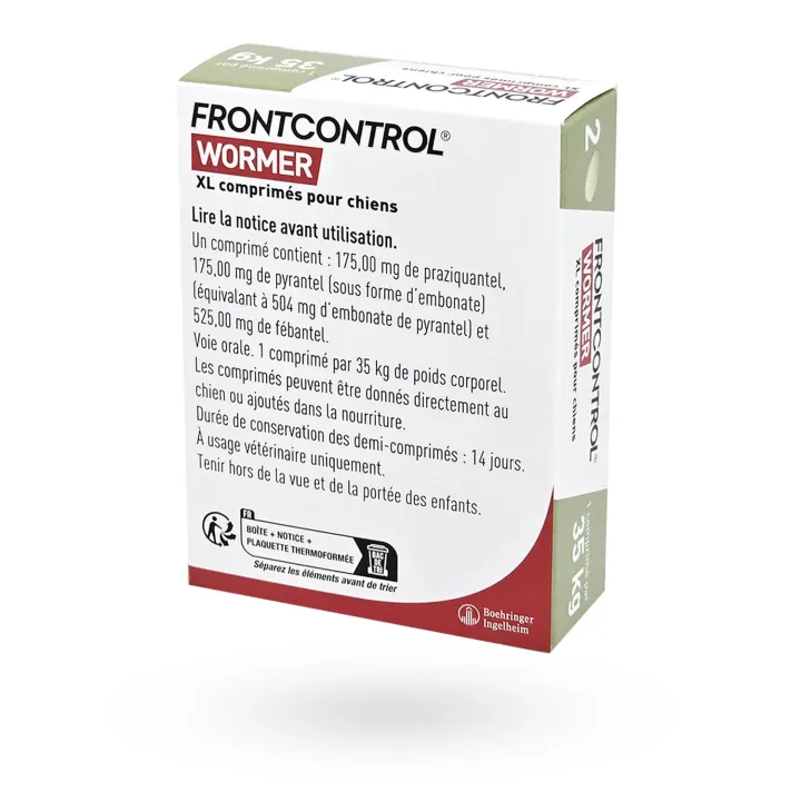 Frontcontrol Wormer XL vermifuge pour grands chiens 2 comprimés | Pharmacie en ligne