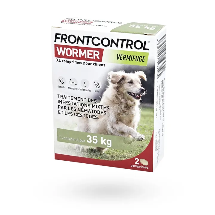Frontcontrol Wormer XL vermifuge pour grands chiens 2 comprimés | Pharmacie en ligne