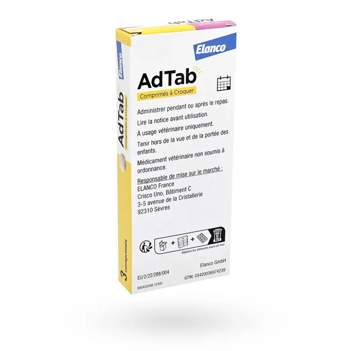 AdTab chien 2,5 à 5,5 kg – Antiparasitaire oral puces et tiques | Pharmacie en ligne