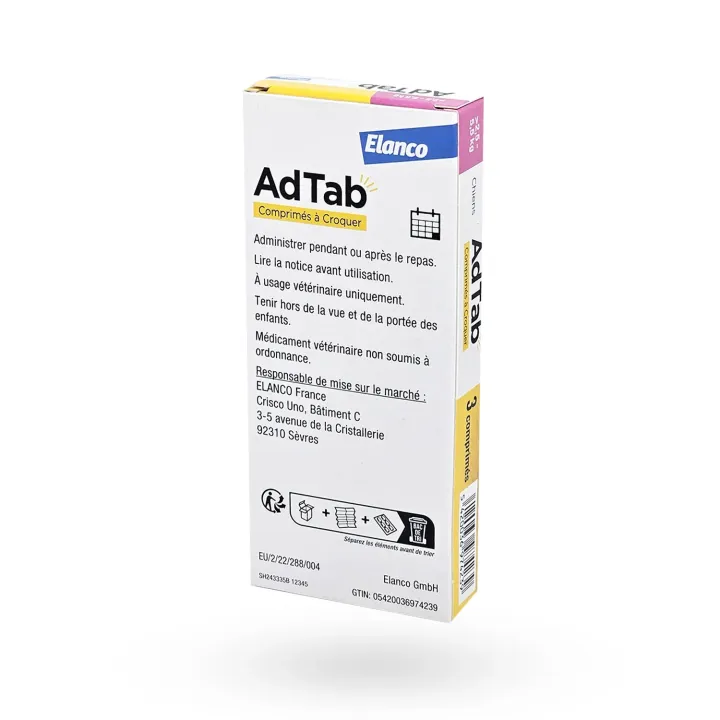 AdTab chien 2,5 à 5,5 kg – Antiparasitaire oral puces et tiques | Pharmacie en ligne