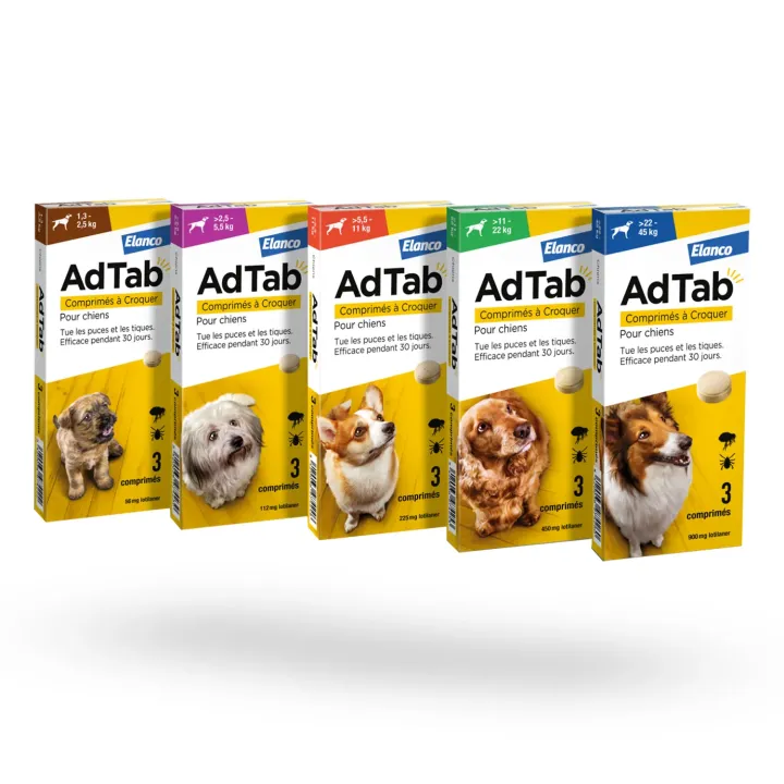 AdTAb comprimés à croquer antiparasitaires pour chiens