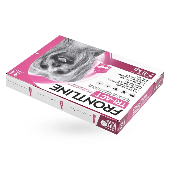 Frontline Tri-Act Chien 2-5 kg 3 pipettes – Anti-puces, tiques et moustiques | Pharmacie en ligne