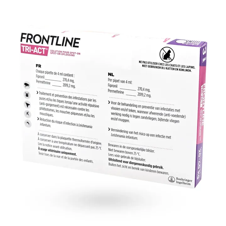 Frontline Tri-Act Chien 20-40 kg 3 pipettes – Antiparasitaire spot-on complet | Pharmacie en ligne