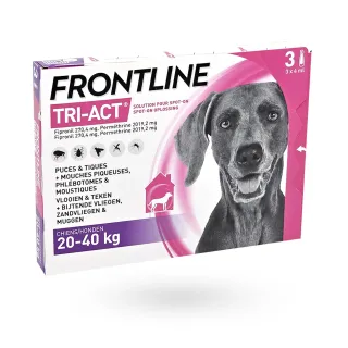 Frontline Tri-Act solution pour spot-on Chiens 20-40 kg 3 pipettes