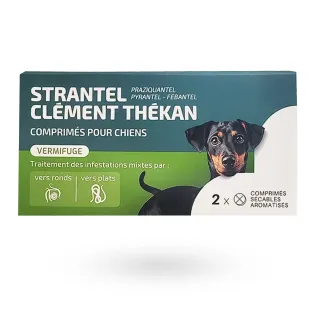 Strantel vermifuges chiens Clément Thékan - Goût viande 2 comprimés
